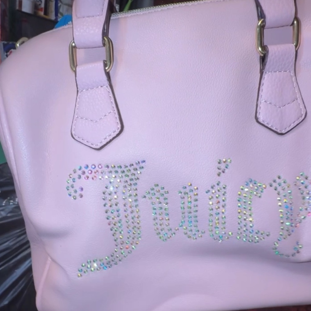 Pink juicy rhinestones satchel bag